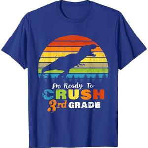 I'm Ready to Crush 3rd Grade Dinosaur Third Grade T-Shirt (Black, XL)