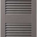 14 1/2"W x 48"H Mid-America Vinyl, Standard Size Cathedral Top Center Mullion, Open Louver Shutter, w/Installation Shutter-Lok's & Matching Screws (Per Pair), 010 - Musket Brown