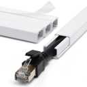 ZhiYo Cord Hider Wall for One Cord, 68in Cord Covers for Wires on Wall, Easy Install Cable Cover Wall, Cable Raceway White Hide Cords, Cable Hider Cord Management Wall, 4X L17in W0.6in H0.4in