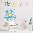 2 x 1 PCS Happy 12th Birthday Cake Topper, Blue Glitter Cheers to 12 Years Birthday Cake Pick 12th Fabulous Cake Decoration for 12th Birthday/Anniversary Party Cake Decorations Supplies