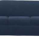 SureFit Stretch Pique Sofa Slipcovers, Three Piece Sofa Cover Includes Slipcover and Two Cushion Covers for a Secure Fit, Machine Washable Geometric Patterned Cushion and Sofa Covers, Navy, 38"D x 96"W x 40"H