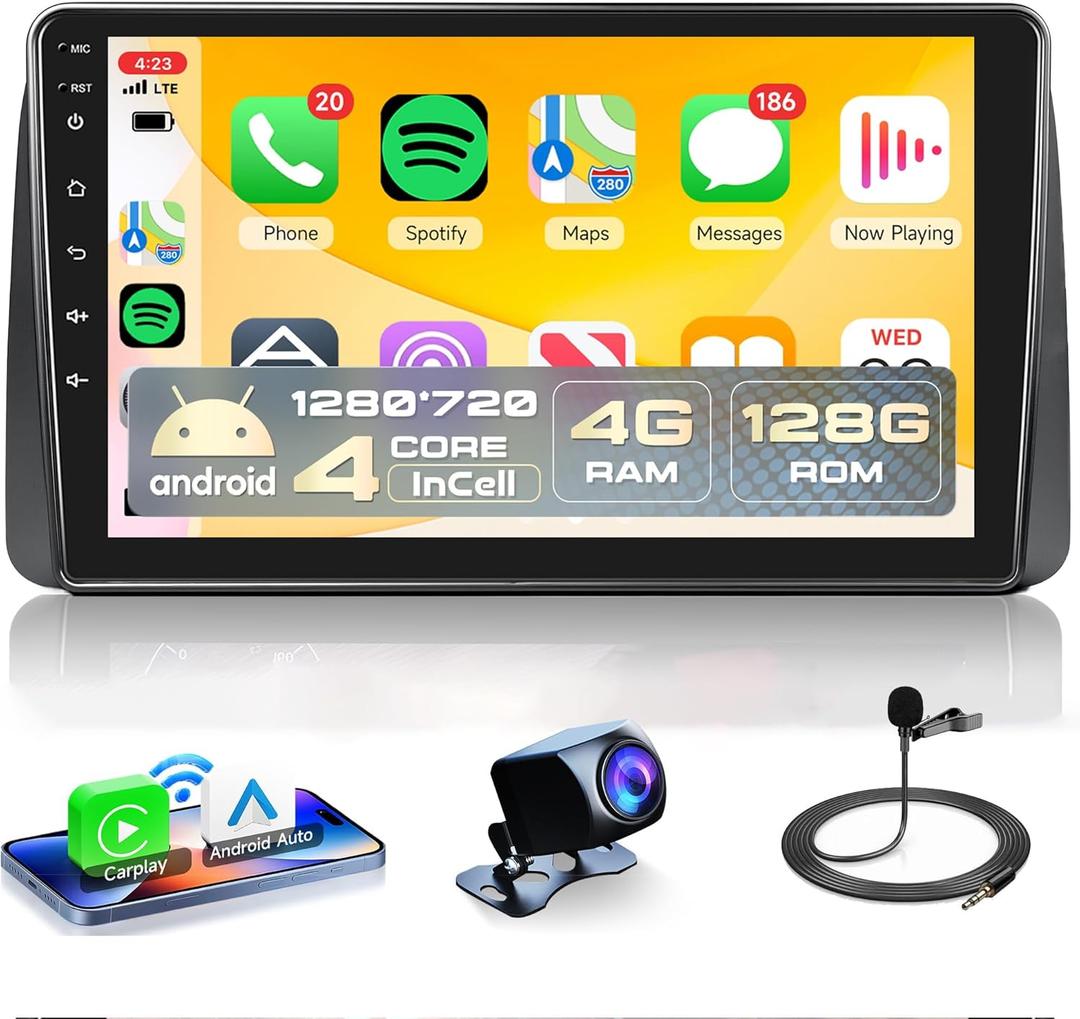 4G+128G Android 15 Car Radio for Dodge Grand Caravan 2008-2020 Chrysler Town & Country 2013-2016 Grand Voyager 2013-2016, Rimoody Car Stereo 9'' Touch Screen Wireless CarPlay Android Auto GPS/WiFi