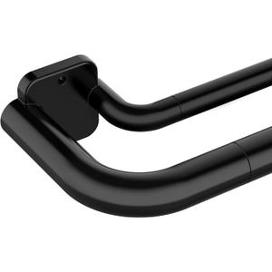 Double Curtain Rods for Windows 72-144 inch, 1 Inch Black Adjustable Around Heavy Duty Decorative Drapery Rod For Room