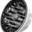 Universal Hair Diffuser for Blow Dryer - Fits All 1.4-2.4 inch Dryers, Professional Ionic Diffuser Attachment for Curly/Wavy Hair, Reduces Frizz & Enhance Curls, Lightweight, Travel-Friendly (white)