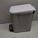 Cesun Small Bathroom Trash Can with Lid Soft Close, Step Pedal, 6 Liter / 1.6 Gallon Stainless Steel Mini Garbage Can for Office, Outdoor Trash Bin with Removable Inner Bucket (Silver)