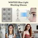 Blue Light Glasses for Woman Men | 99% Blue Light Blocking Glasses | Computer Glassess | Gaming | TV Phone Screen Reader Square Frame | Anti Eyestrain & UV Glare,1 Pack