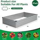 Vengarus 8x4x1FT (2 Pack) Galvanized Raised Garden Bed Kit, Outdoor Metal Planter Box for Vegetables, Rectangular Steel Container, Easy Assembly (Silver)