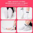 CoolMate Pilates Socks with Grips for Women, Yoga Socks, Crew Non Slip Women for Barre, Pilates Gifts for Women (A-07b. 4 Pairs Crew White)