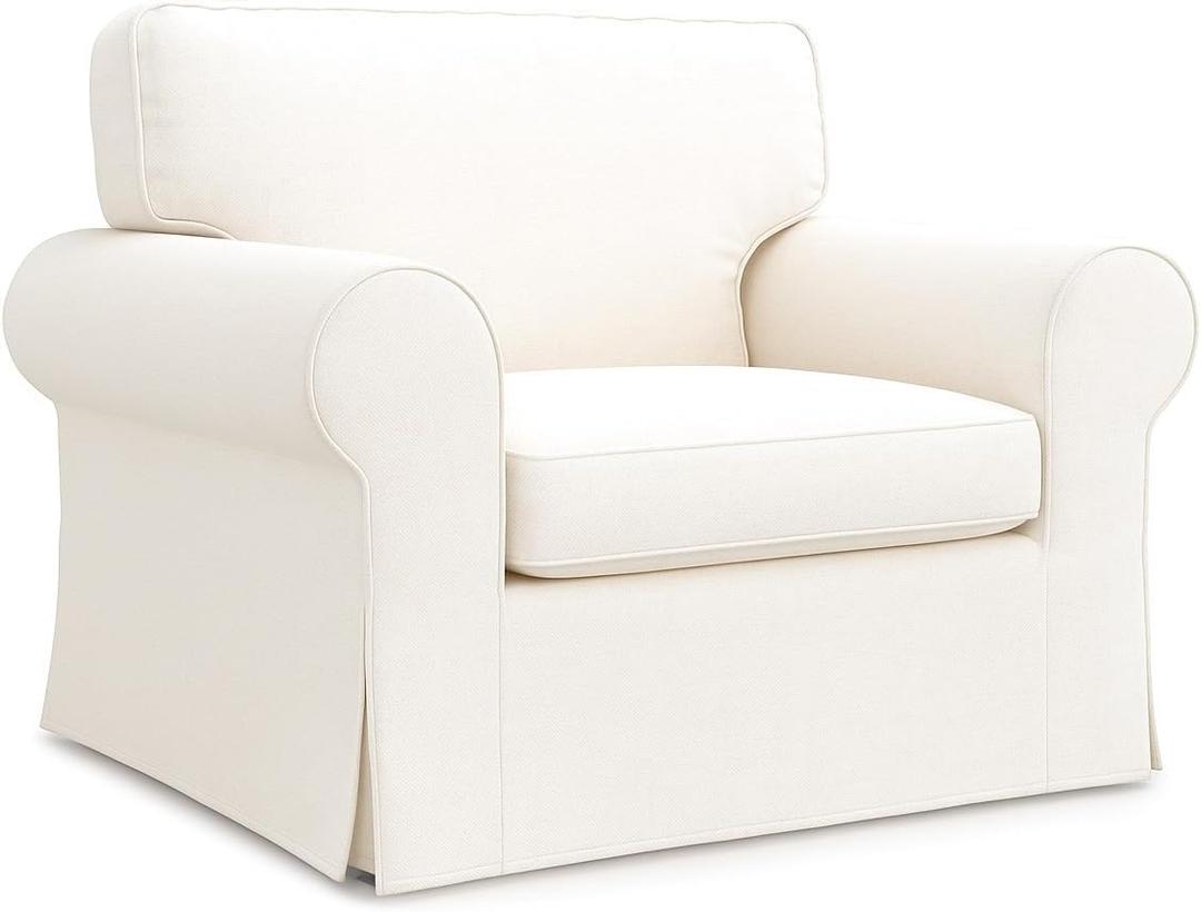 Ektorp Chair Cover Replacement for IKEA Ektorp Armchair Cover, Ektorp Chair Slipcover, Ektorp Cover Only!(Polyester Daily Off White)