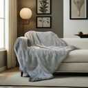 Inchgrass Faux Fur Blanket Luxury Fur Throw Blanket Super Warm Elegant Cozy Fuzzy Throw Blankets for Couch,Armchair and Bed Washable Blankets 60"x80" Beach Wool Throw Blankets