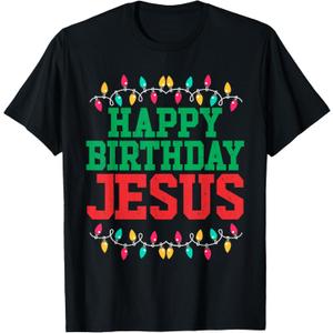Happy Birthday Jesus | Christian Christmas T-Shirt M