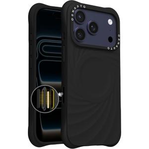 ORNARTO Vortuxe for iPhone 17 Pro Max Case 6.9" | 2X MIL-STD Protection | Camera Button Control | Compatible with MagSafe | Sleek Aesthetic Liquid Silicone Phone Cover | Black