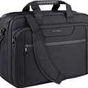 KROSER Laptop Bag Expandable Laptop Briefcase Fits Up to 17.3 Inch Laptop Water-Repellent Shoulder Messenger Bag Computer Bag for Travel/Business/Men/Women-Black