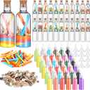 Libima 45 Pcs DIY Sand Art and Craft Kit Include Plastic Sand Art Bottles with Cork Stopper Colorful Sands Message Papers Seashells Funnels DIY Crafts Wedding Party Favors