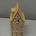 Cynkeyee Gingerbread Christmas Decorations Collectible Figurines - Resin Christmas Gingerbread House with Led Light Xmas Village Home Decor Gifts for Women Party Decorations 3.5x3.25x9 Inch