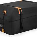 Waterproof Car Roof Bag - Car Rooftop Cargo Carrier Bag  15 Cubic Ft Roof Rack Cargo Carrier, Includes Anti-Slip Mat, 4 Door Hooks, Reinforced Zipper/Buckle, with or Without Rack