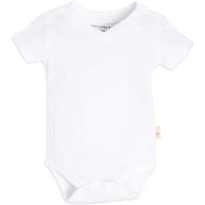 Burt's Bees Baby Baby Boys Bodysuit, Short Long Sleeve One Piece Lap Shoulder Bodysuits, 100% Organic Cotton, 6-9M  (Cloud)