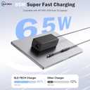 SLE-TECH 65W 45W Laptop Charger Replacement for Dell Inspiron 15 3000 5000 7000,Latitude, Vostro,XPS Series - 19.5V 3.34A Round Tip Power Adapter AC Cord - 8.8ft Total Length7.4mm and 4.5mm