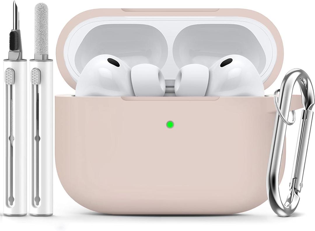 Ljusmicker for AirPods Pro 3 Case 2025 with Cleaner Kit,Soft Silicone Protective Cases for Apple AirPods Pro 3rd Generation Cover for Women Men,AirPod Pro 3 Cases Accessories with Keychain-Milk Tea