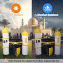 Dawdix 6FT Inflatable Ramadan Mosque Decoration, Inflatable Masjid Eid Mubarak Outdoor Decor, Muslim Islamic Holiday Blow-Up Lawn and Garden