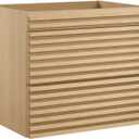 Modway Render 23.5" MDF Wood Wall-Mount Bathroom Vanity Cabinet in Oak