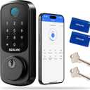 DESLOC Smart Door Lock B200, Smart Deadbolt Lock, Keyless Entry Door Lock, Fingerprint Smart Lock, Smart Locks for Front Door, App Control, Touchscreen Keypad Deadbolts,12-Month Battery, BHMA Grade3 (Black)