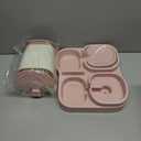 2-in-1 Gravity Pet Feeder and Water Dispenser, Small Dog Cat Food Water Dispenser, Small Pet Food and Water Dispenser, Pet Feeder Water Bowl, Easy to Clean (Pink)