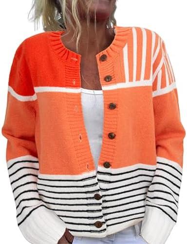 Women's Funny Fall Winter Animal Floral Christmas Tree Long Sleeve Button Knit Cardigan Sweater Size M