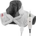 Sunbeam Contoured Heating Pad for Neck & Shoulder Pain Relief with Auto Shut Off Moist Heating Option 22 x 19 Grey