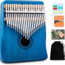 Kalimba Thumb Piano,YUNDIE Portable 21 Keys Mbira Finger Piano with Tune Hammer and Instruction,Musical Instruments Gift for Adult Beginners Professional(Blue)