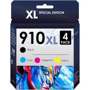 Compatible 910XL Ink Cartridge Replacement for HP Officejet Pro 8025e/8035e/8025/8035 Series, Black, Cyan, Magenta, Yellow, 4-Pack
