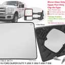 APA Replacement for Towing Mirror Glass Upper Heated 2008-2016 Super Duty F250 F350 F450 F550 Driver Left Side 7C3Z17K707G FO1324152