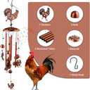 Large Chicken Toys for Coop, Chicken Wind Chime Enrichment Toys, Hanging Chick Peck Toy with Colorful Bells, Home Garden Musical Coop Accessories