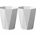 Trash Can Plastic Waste Basket 2.6 Gallon Garbage Can for Bathroom Office Bedroom Kitchen, 2 Pack White