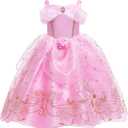 Aurora Princess Costume for Girls Birthday Party Outfit Halloween Cosplay Dress up with Accessories for 3T