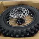 Rear Wheel Tire 80/100-12 Front Tire 60/100-14 Inner Tube wheel rim with 12mm Bearing Chain Sprockets 190mm Brake Disc Rotor For Dirt Pit Bike Apollo SSR CRF 50cc 70 110cc 140cc (12mm Bearing Bore)