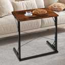24 inch Foldable TV Tray Table, Foldable Portable C-Shaped Sofa end Table, Oversized Sofa Side Laptop Desk, Suitable for Living Room and Bedroom (1, Rustic Brown), 23.6 Inches X 14.6 Inches X 27.5 Inches