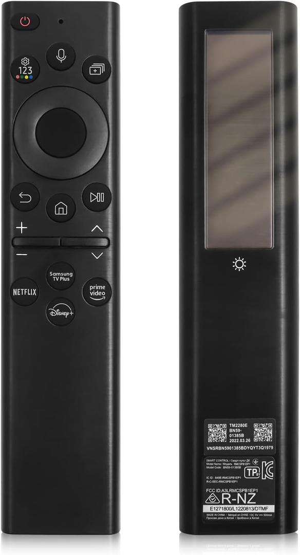 BN59-01385A Solar Voice Replacement Remote Control for Samsung Remote Control for Smart TV, Rechargeable SolarCell Control for Samsung Smart TVs Neo QLED,The Frame,Crystal Smart TVs