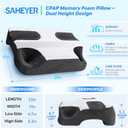 SAHEYER CPAP Pillow for Side Sleeping, CPAP Nasal Pillows for All CPAP Masks Users to Reduce Air Leaks Masks Pressure, Neck Support Pillows for Sleeping for Neck Pain Relief, L 23.7x W 14x H 3.9/5 inch