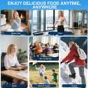 Reusable Silicone Snack Boxes with Lids Double-Layer Design Suitable for Storing Lunch Fruit and Snacks Also Suitable Compact Mini Snack Boxes (2Blue and 2Pink)