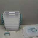 Set of 7 Pack Stackable Storage Bins with Handle, Clear Plastic Container Box,Perfects for Snacks, Tools, Cosmetics,Toys,Gadgets Organizer (Set of 7)