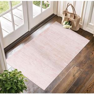 Small Rugs for Bedroom,Boho Abstract Modern Washable Non Slip Cute Area Rug for Kitchen Entryway,Pink (2' x 3' (Rectangular)