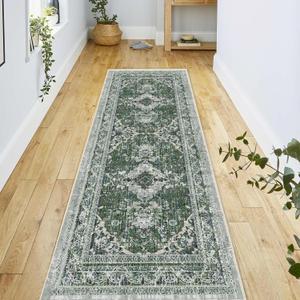 Hallway Runner 2x6 Dark Green Kitchen Rugs Non Slip Washable Carpet for Living Room Bedroom