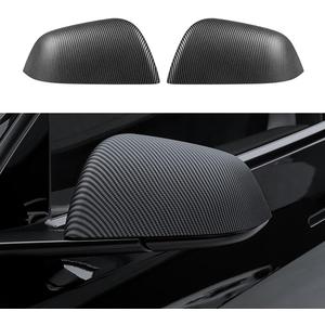 2Pcs ABS Mirror Caps Guard Tesla Model Y Rearview Cover, Compatible with Model Y 2021-2024,Not Fit 2025 Model Y Refresh Juniper, Rear Side Mirror Cover(Matte Carbon Fiber Pattern, Model Y)