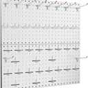 TORACK Metal Pegboard Wall Tool Organizer 24" x 24" or 12" x 48", 70 PCS Tools Storage Pegboard for Garage Peg Board Tool Organizer Board with Hooks for Workbench(Grey)