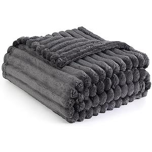 Bedsure Grey Fleece Throw Blanket for Couch - Super Soft Cozy Blankets for Women, Cute Small Throws for Girls, 50x60 Inches Gray