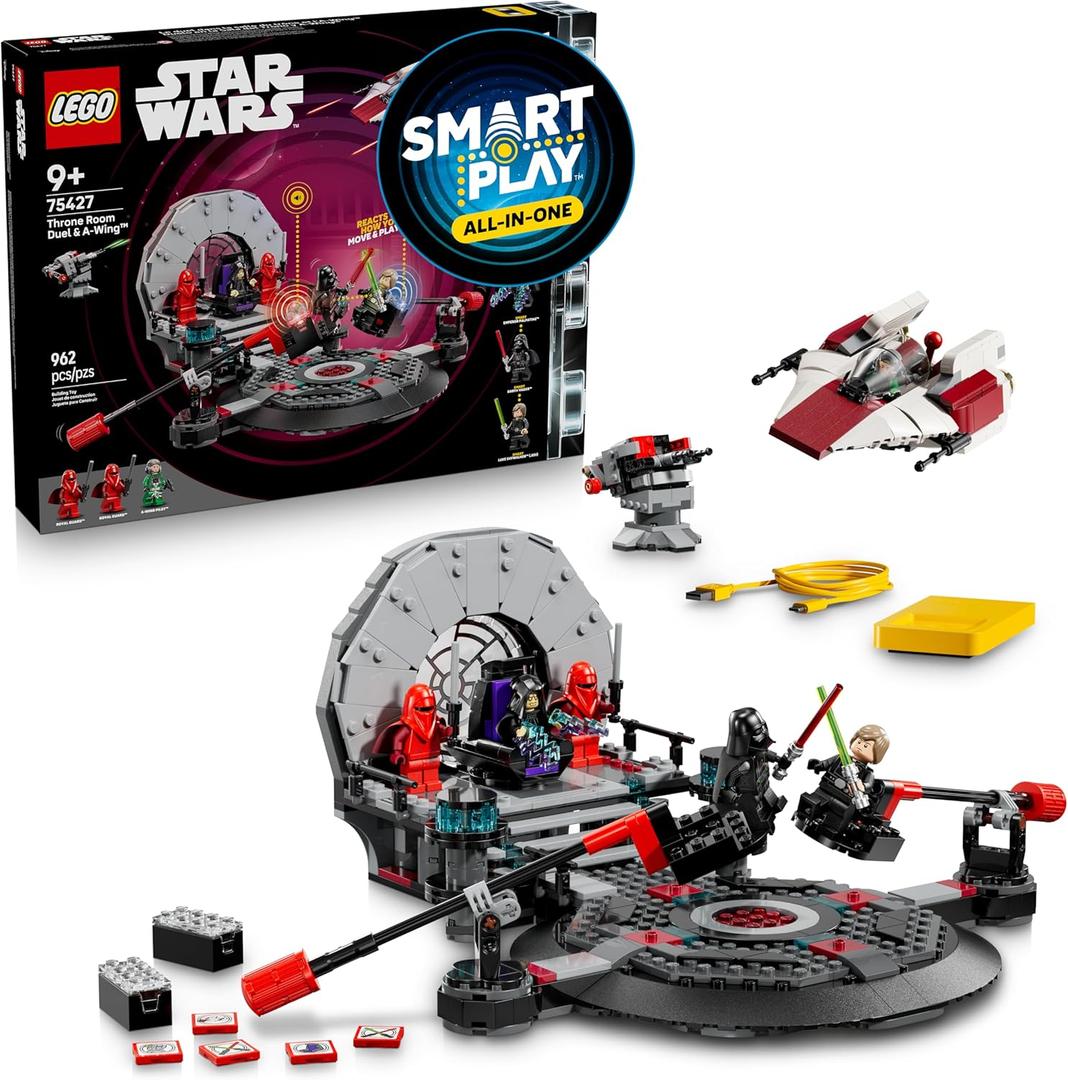 LEGO Star Wars SMART Play: Throne Room Duel & A-Wing Interactive Building Toy - All-in-One Set - Reacts to How You Move and Play with a SMART Brick - Gift for Boys, Girls and Kids Ages 9+ - 75427