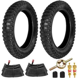 FVRITO 12.5x2.75 (12-1/2x2.75) Knobby Tire & Inner Tube for Razor MX350 MX400 Dirt Rocket X-Treme X-560 Heavy Duty Scooter Tao Tao 47cc 49cc Kids Mini Pocket Dirt Pit Bike Straight Valve Stem Cap 2PCS