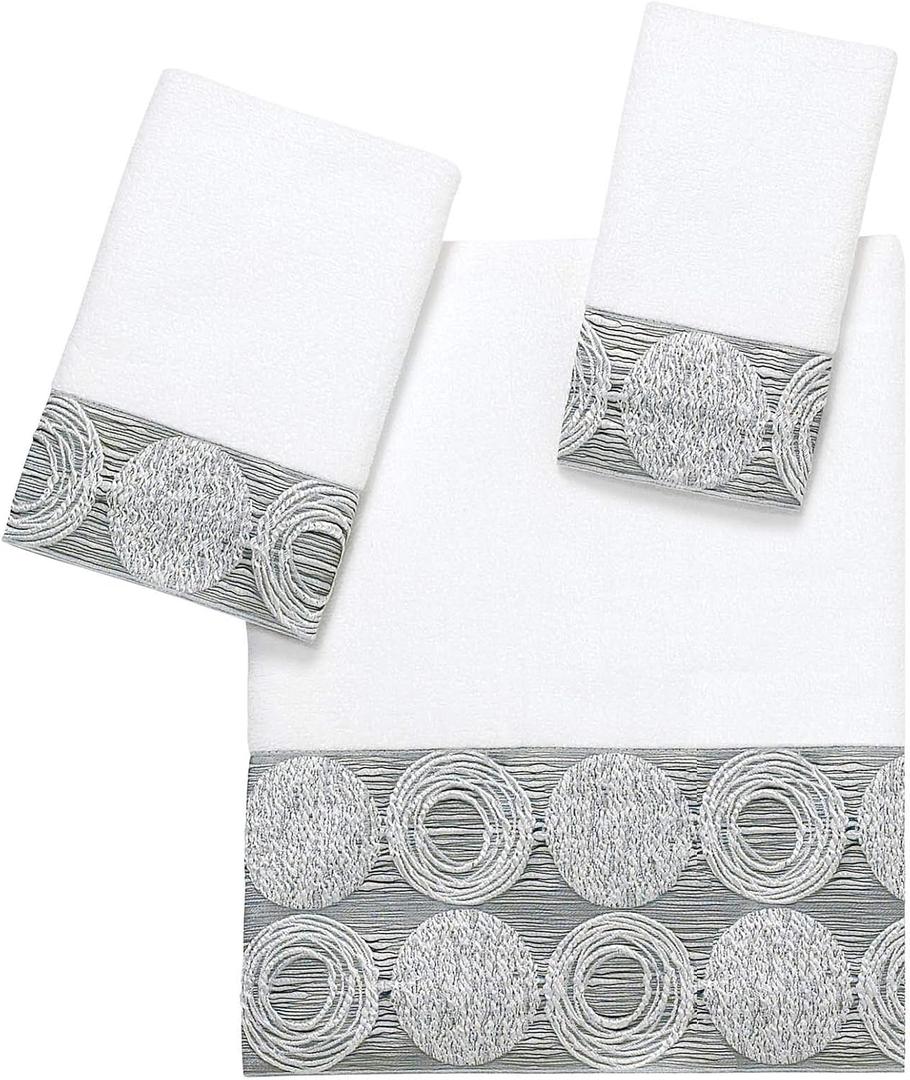 Avanti Linens - 3pc Towel Set, Soft & Absorbent Cotton Towels (Galaxy Collection),White