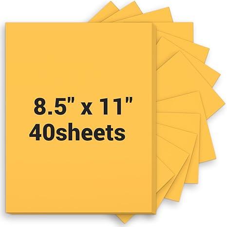 Cardstock 8.5 X 11, 40 Sheets Lemon Yellow Card Stock, 75lb/ 200gsm Vibrant Yellow Color Copy and Printer Paper For Art, Drawing, Invitations, DIY Cards, Craft, Construction, School & Office Supplies
